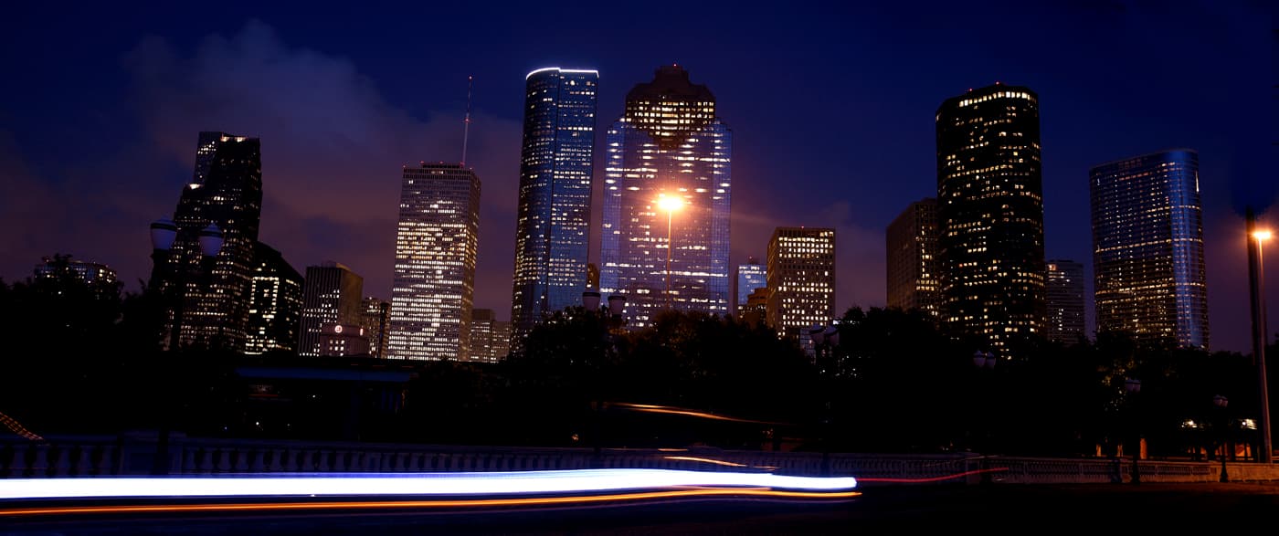 Houston skyline at night